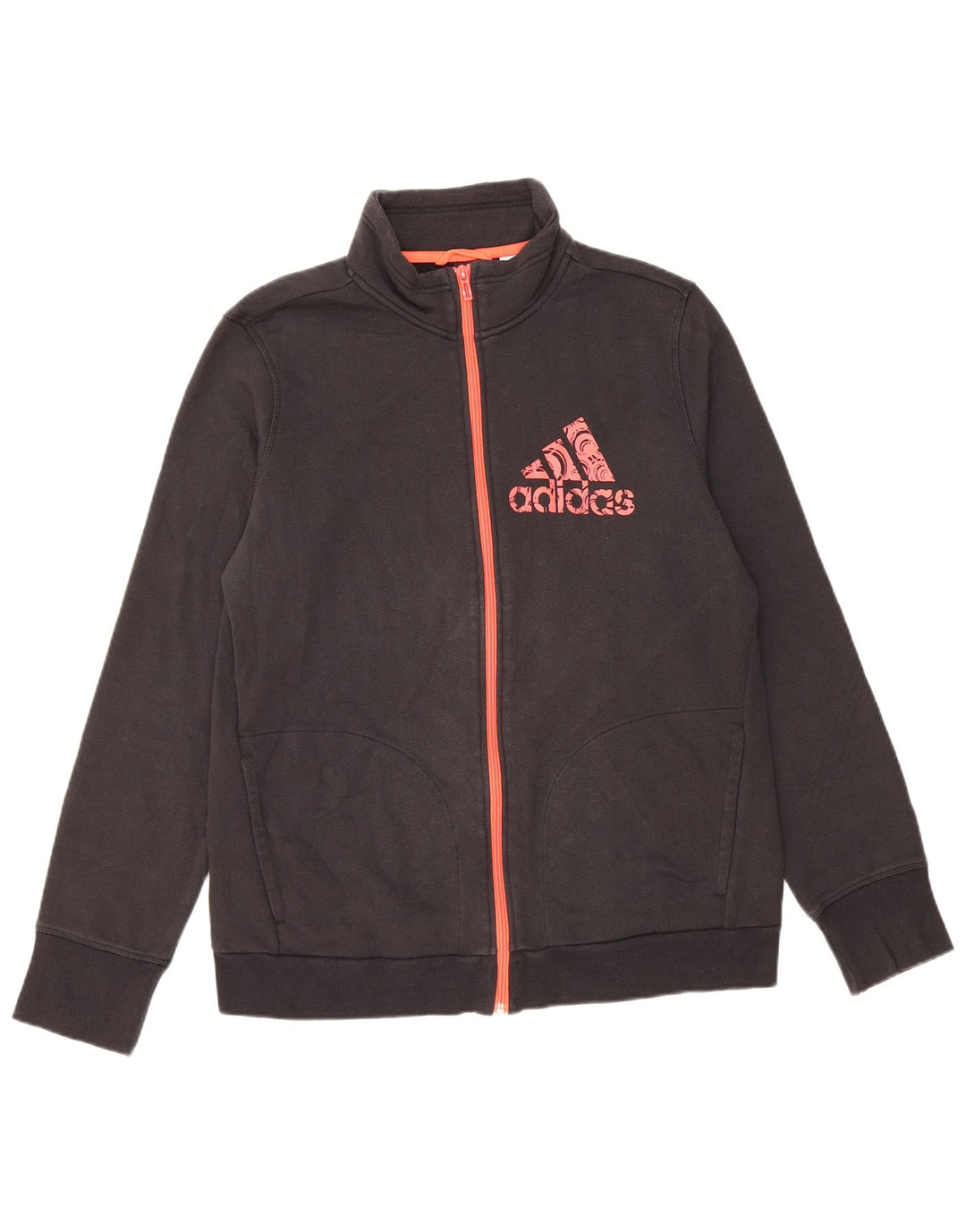 ADIDAS Womens Graphic Tracksuit Top Jacket UK 16 Grande Cinza
