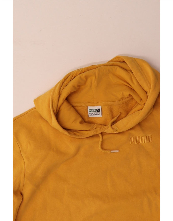 PUMA Mens Loose Fit Hoodie Jumper Pequeno Algodão Amarelo