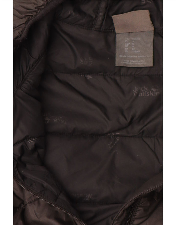 Jaqueta masculina acolchoada com capuz JACK WOLFSKIN Reino Unido 34 poliéster preto pequeno