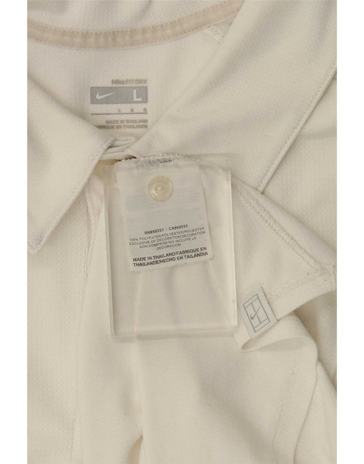 Camisa polo masculina Nike grande poliéster branco colorblock