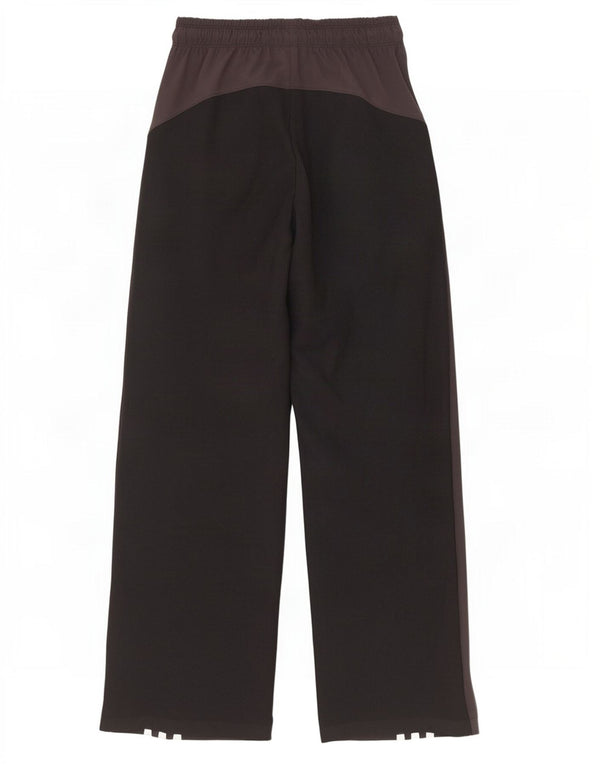 Calça de treino Adidas feminina com perna larga UK 4/6 XS preto poliéster