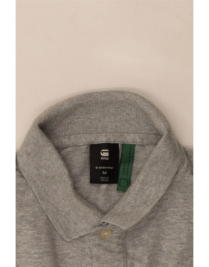 Camisa polo masculina G-STAR algodão cinza médio