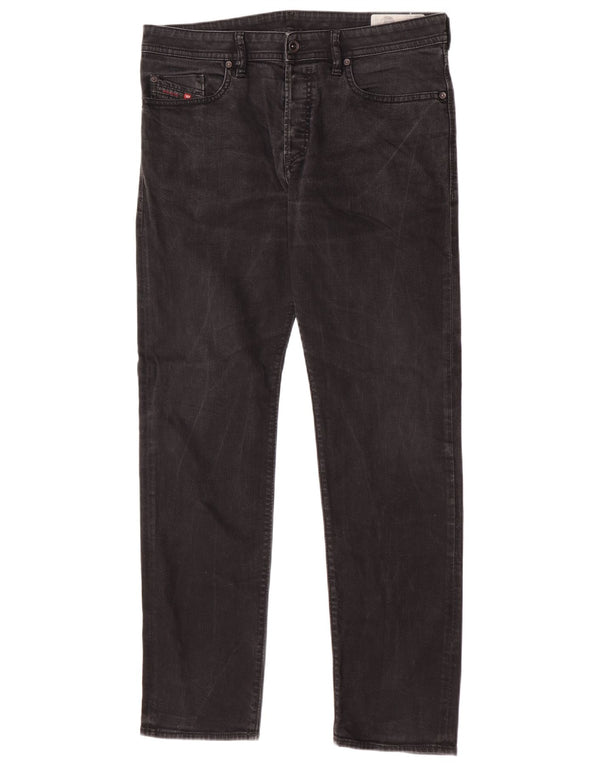 Diesel Mens Buster Tapered Regular Slim Jeans W34 L32 Algodão Preto