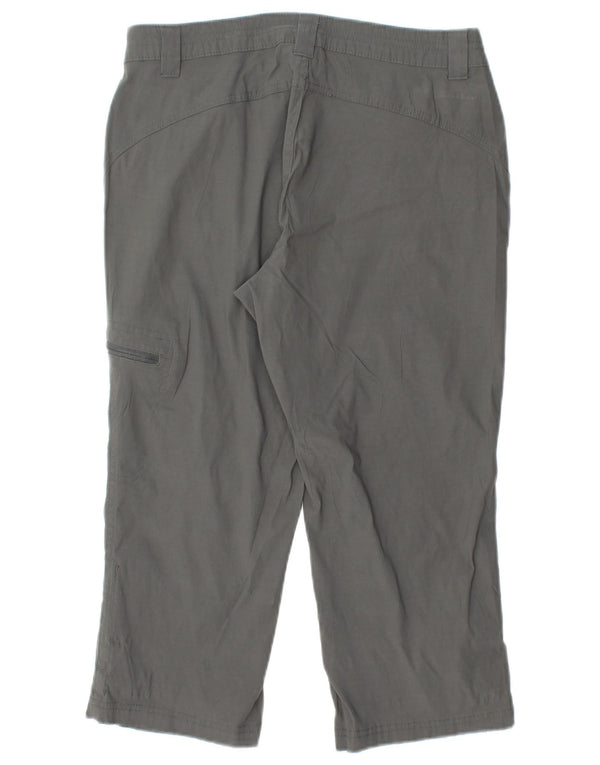 EDDIE BAUER Calça capri feminina reta US 6 médio W28 L20 cinza nylon