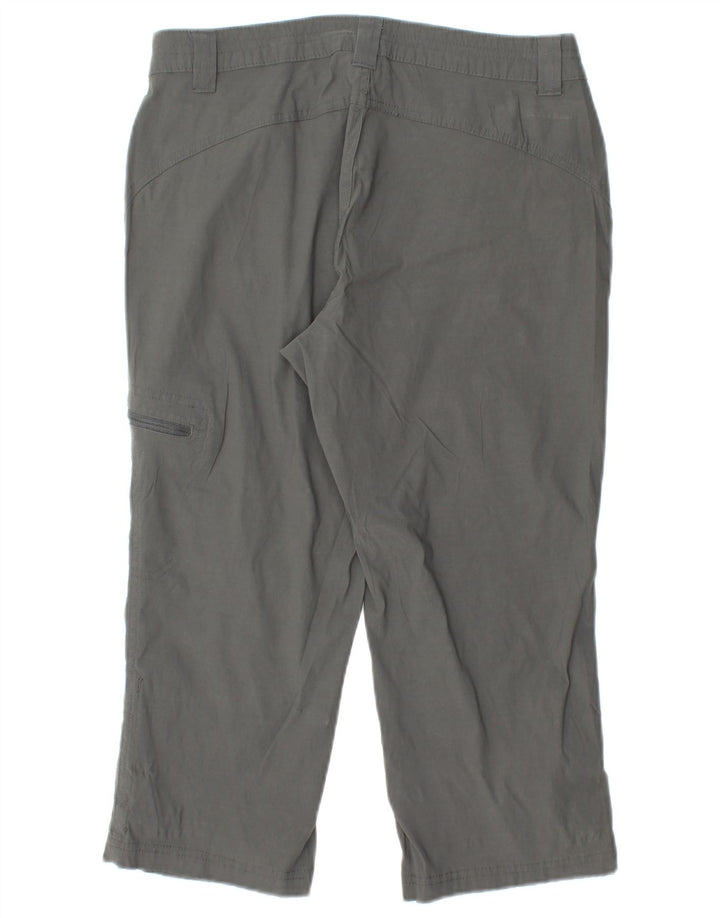 EDDIE BAUER Calça capri feminina reta US 6 médio W28 L20 cinza nylon