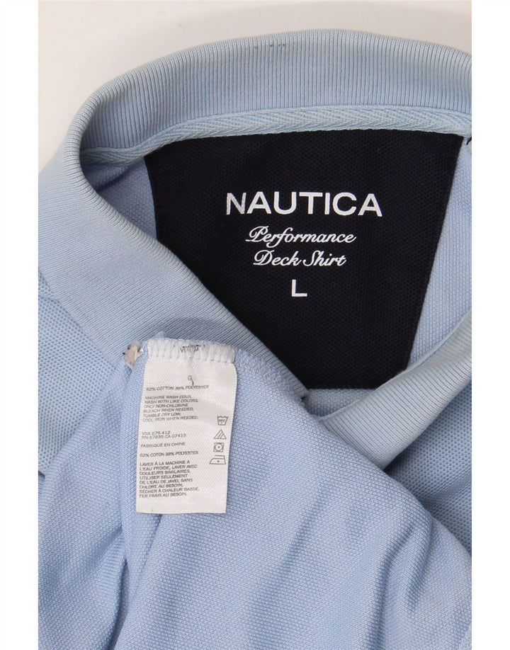 Camisa polo masculina Nautica grande algodão azul