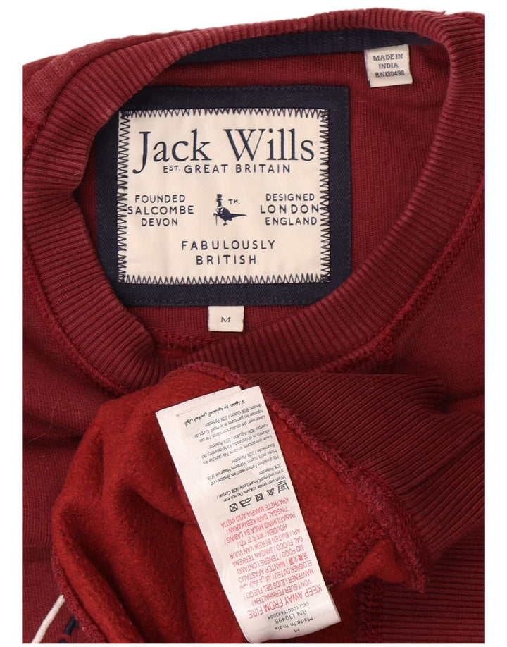 JACK WILLS Suéter gráfico masculino de algodão médio Borgonha