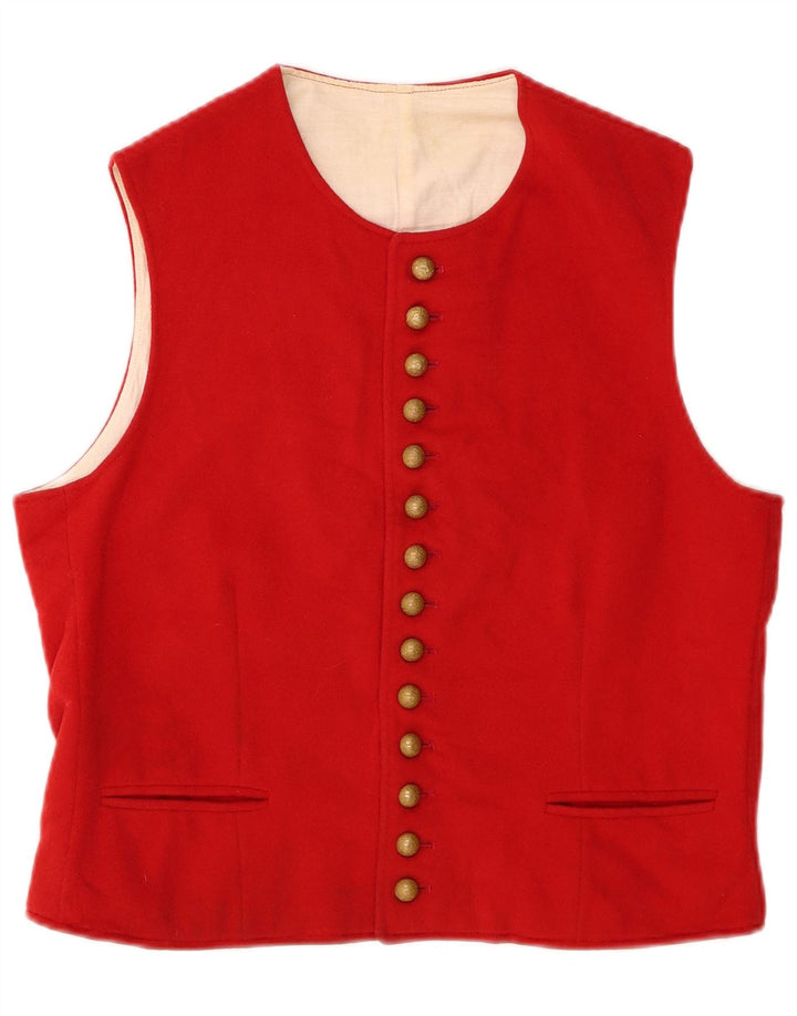 Colete feminino vintage UK 14 vermelho médio