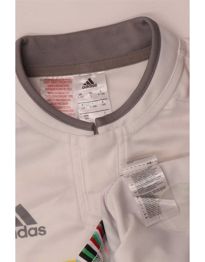 Camiseta Adidas Boys Graphic Top 9-10 Anos Poliéster Branco