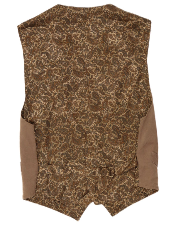 Colete masculino vintage XL marrom Paisley