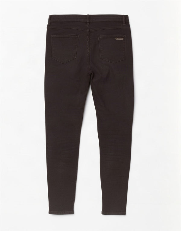 Calça jeans feminina Marks & Spencer curta UK 14 grande W32 L27 algodão preto