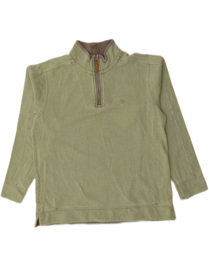 Moletom masculino Fat Face com zíper e pescoço grande algodão cáqui