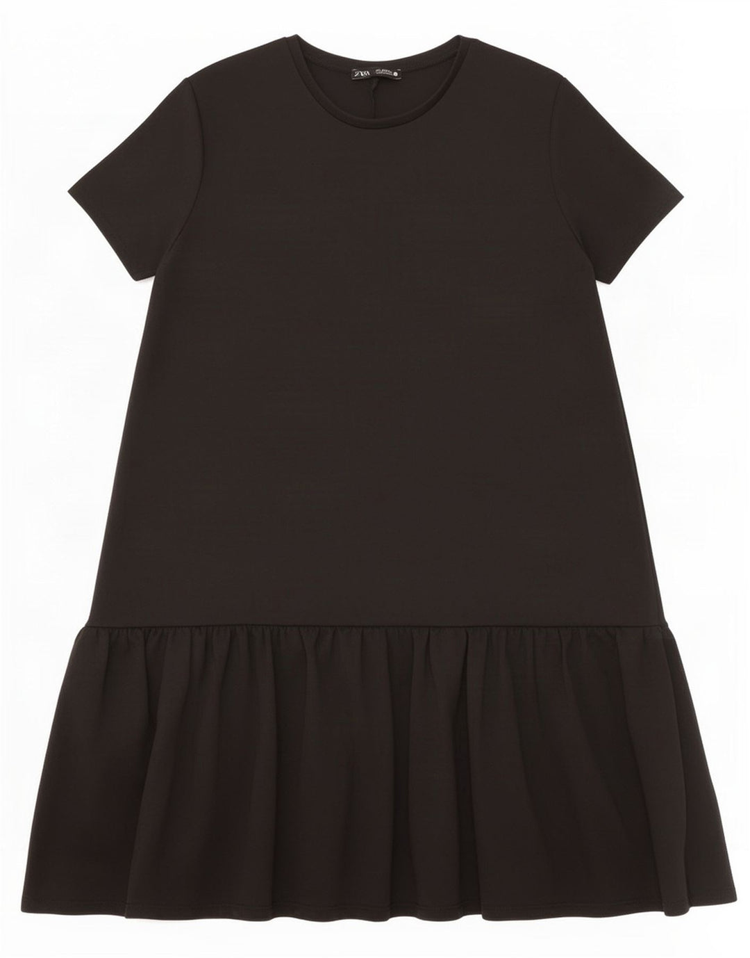 Vestido feminino Zara em camadas UK 10 pequeno poliéster preto