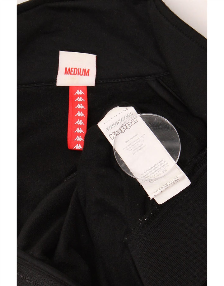 KAPPA Mens Graphic Tracksuit Top Jacket Médio Preto Poliéster
