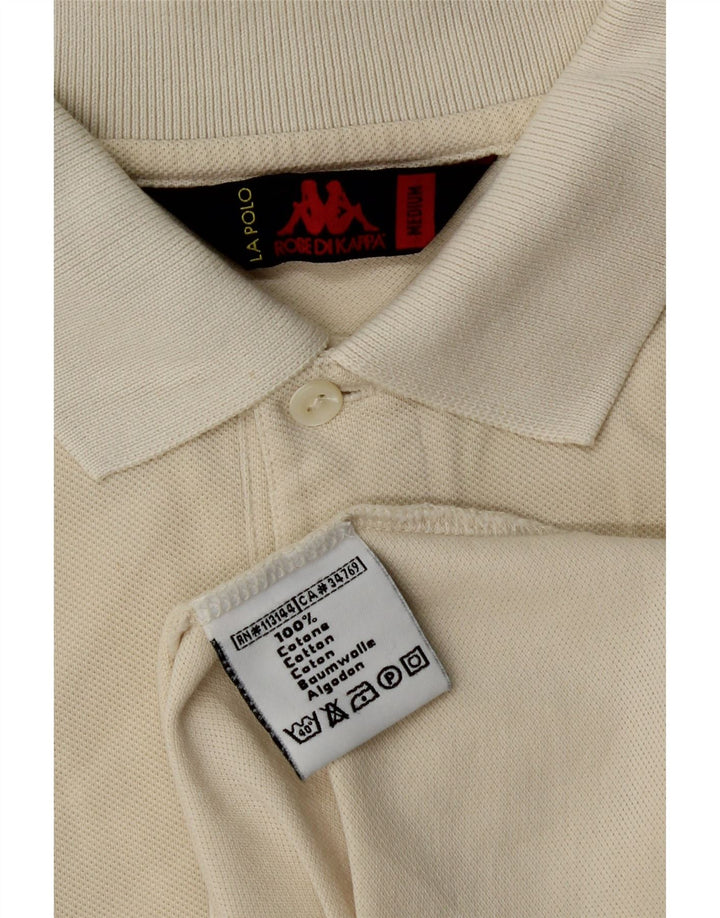 Camisa polo masculina Kappa de algodão branco médio