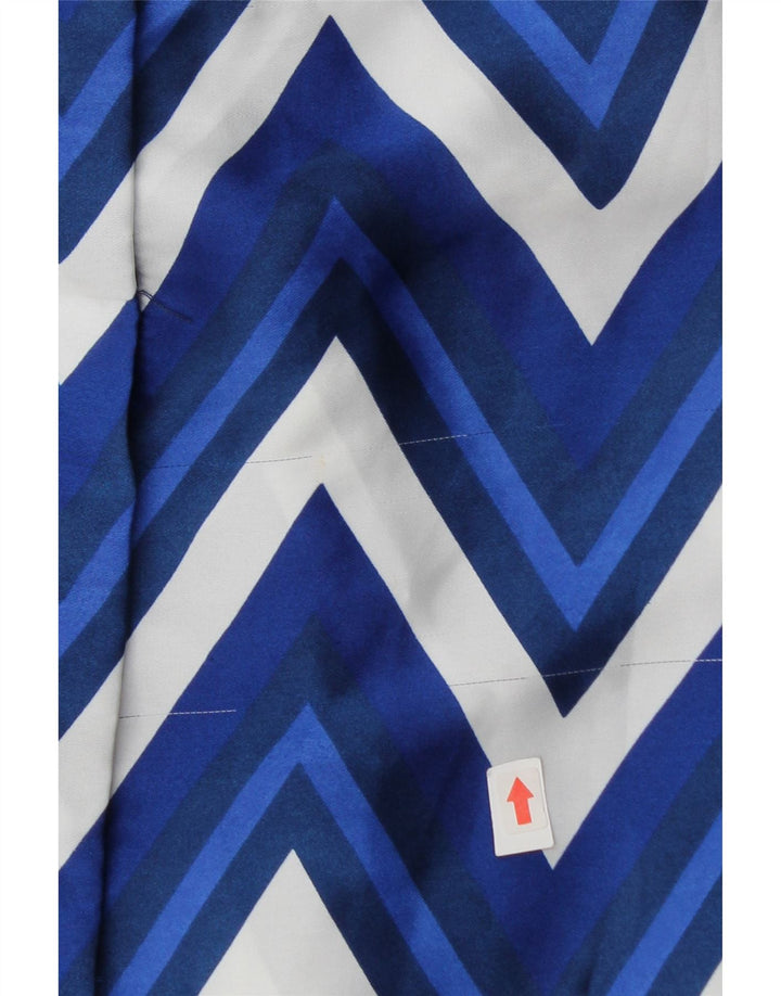 Blusa camisa feminina Ralph Lauren UK 18 XL azul Chevron poliéster