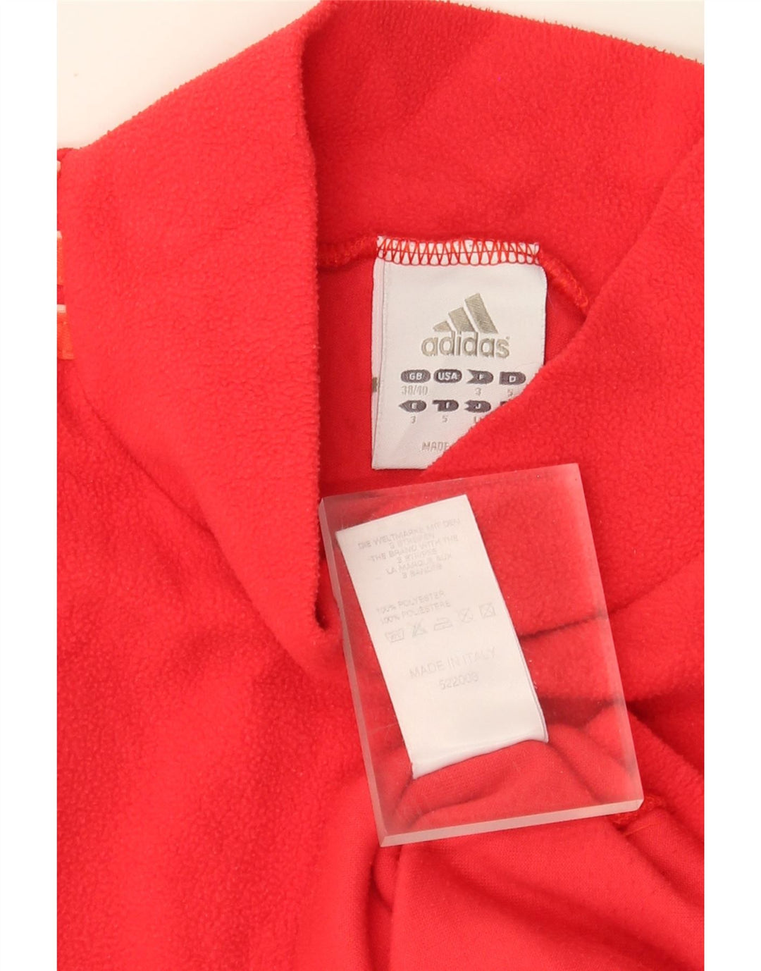 Adidas Mens Fleece Jumper UK 38/40 Poliéster Vermelho Médio