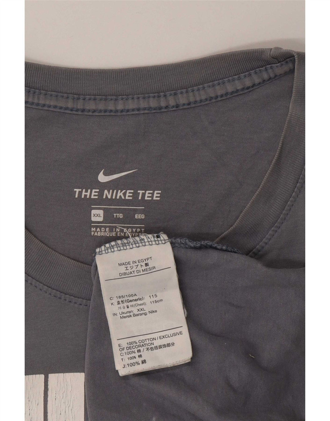 Camiseta Nike masculina gráfica Top 2XL algodão cinza
