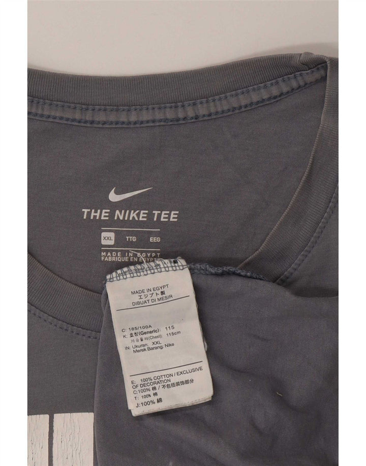 Camiseta Nike masculina gráfica Top 2XL algodão cinza