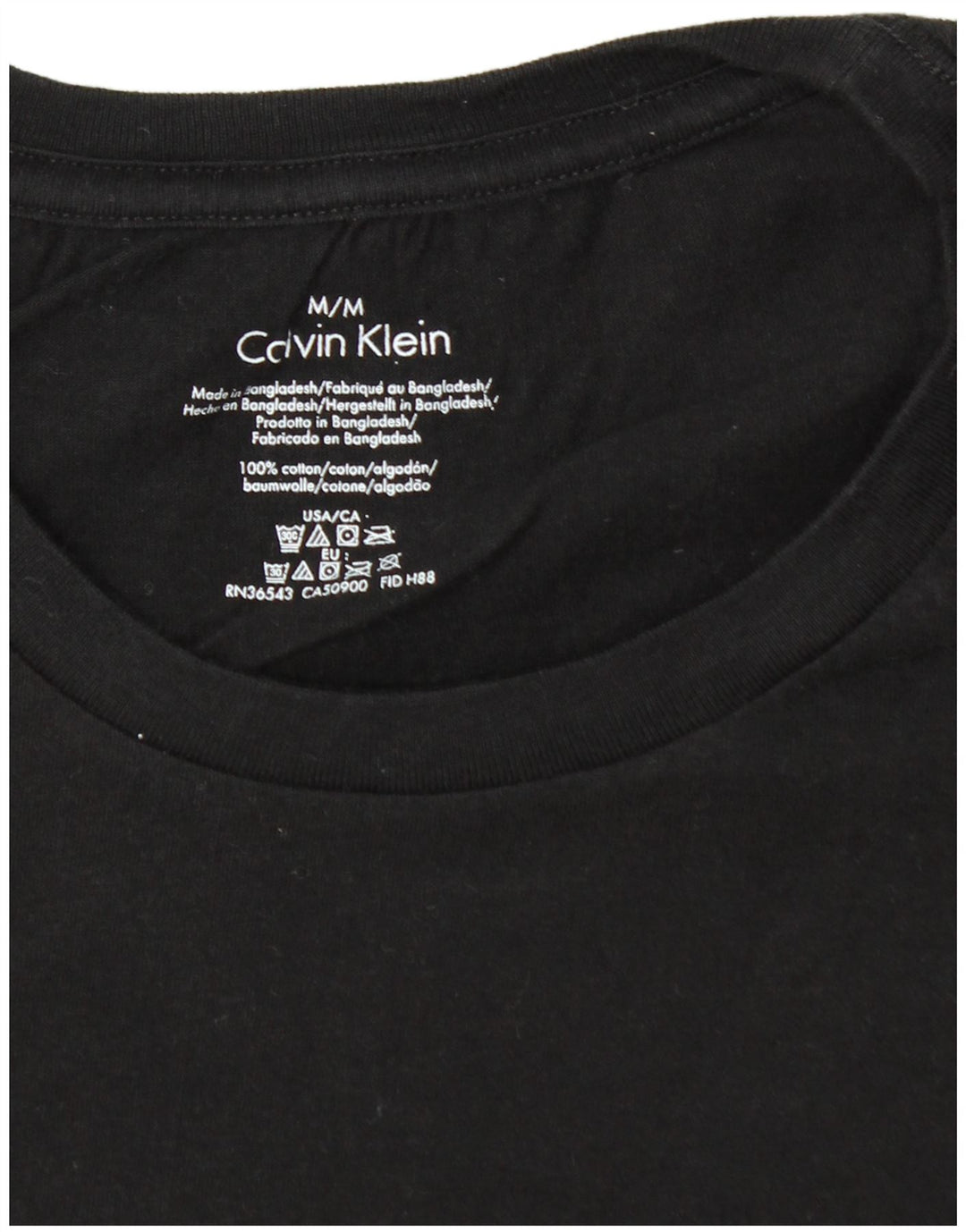 Camiseta masculina CALVIN KLEIN Top médio algodão preto