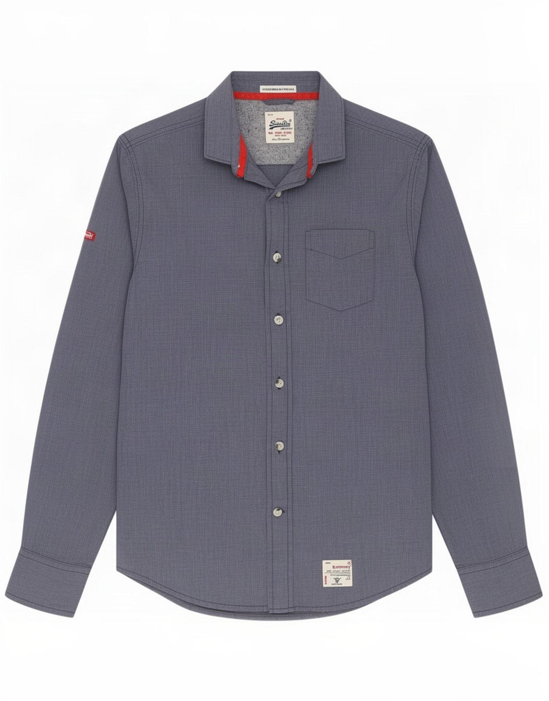 Camisa masculina Superdry Algodão Azul Médio