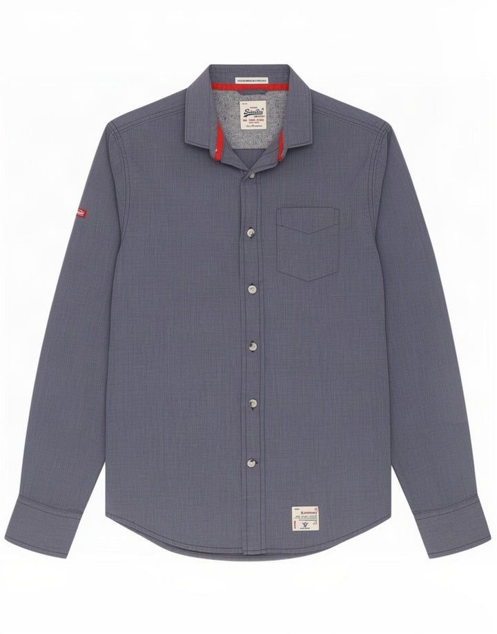 Camisa masculina Superdry Algodão Azul Médio