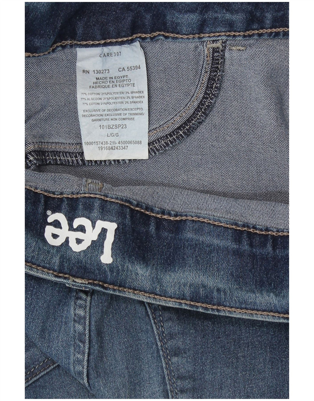 Calça legging feminina Lee US 10 grande W34 L28 algodão azul