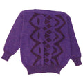 Suéter feminino CHIC com gola canoa EU 46 XL roxo geométrico