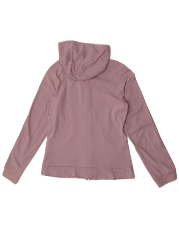 Suéter adidas feminino com capuz e zíper UK 12 algodão rosa médio