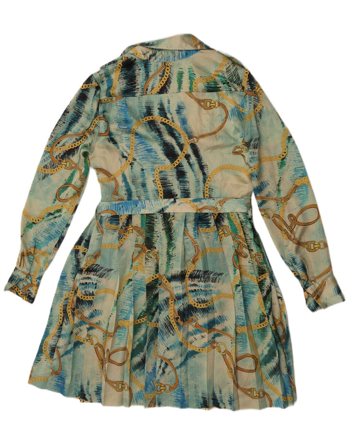 Vestido feminino Guess By Marciano com padrão abstrato linha A EUA 6 azul médio