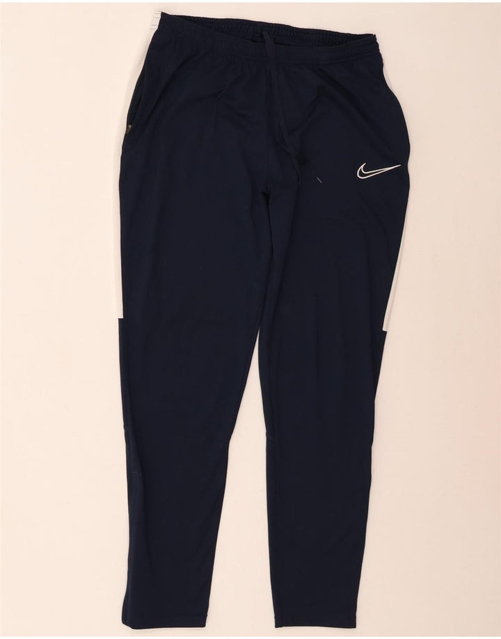 Calça de treino masculina Nike Dri Fit grande poliéster colorblock azul marinho