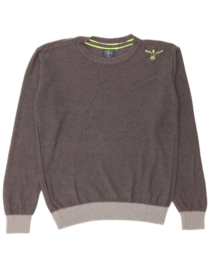 Suéter masculino CHIEMSEE com gola redonda e algodão colorblock cinza médio