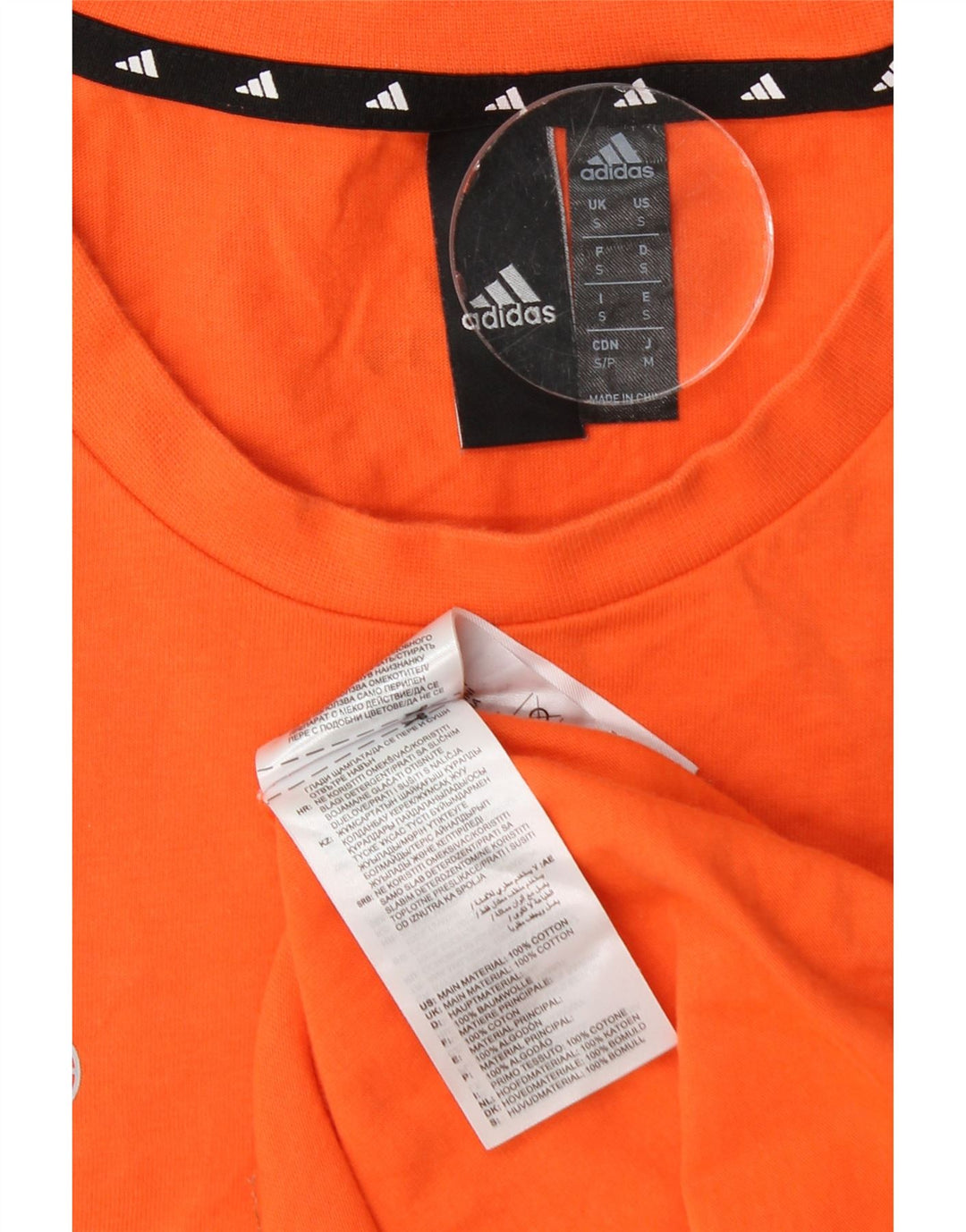 Adidas Mens Graphic T-Shirt Top Pequeno Algodão Laranja