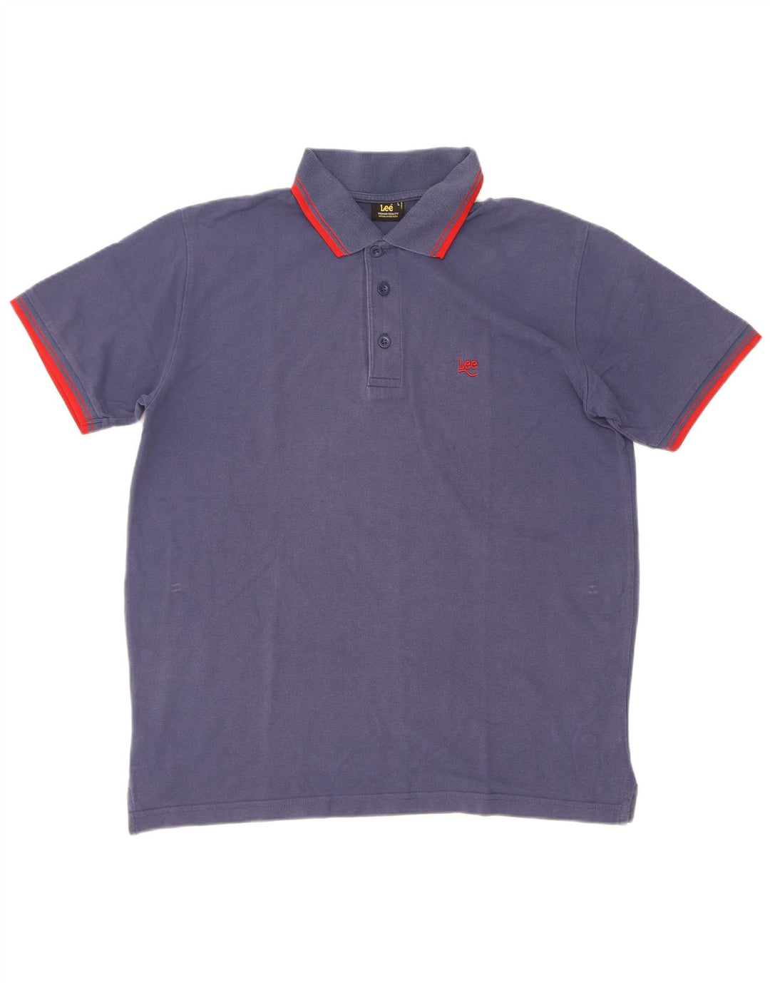 Camisa polo masculina Lee grande algodão azul