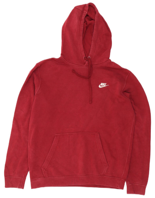 Nike Mens Hoodie Jumper Médio Algodão Borgonha
