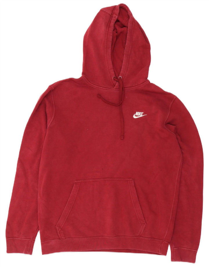 Nike Mens Hoodie Jumper Médio Algodão Borgonha