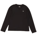 Top feminino Under Armour manga comprida UK 12 poliéster preto médio