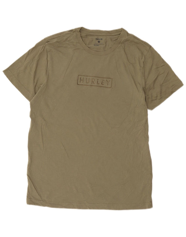 Camiseta gráfica masculina Hurley Top médio de algodão cáqui