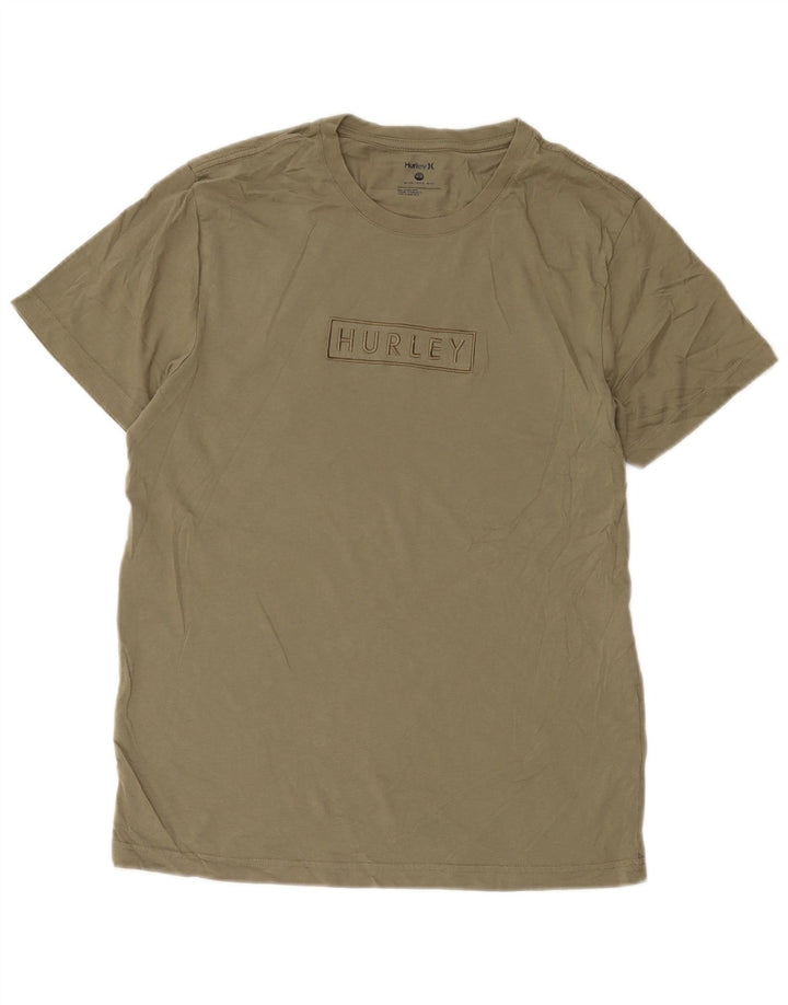 Camiseta gráfica masculina Hurley Top médio de algodão cáqui