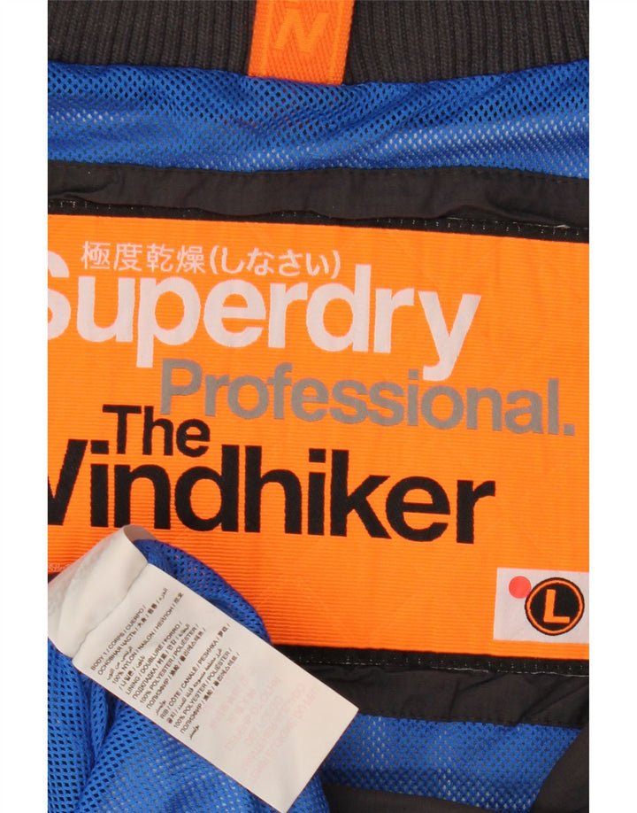 Jaqueta bomber masculina Superdry The Windhiker Graphic UK 40 grande cinza nylon