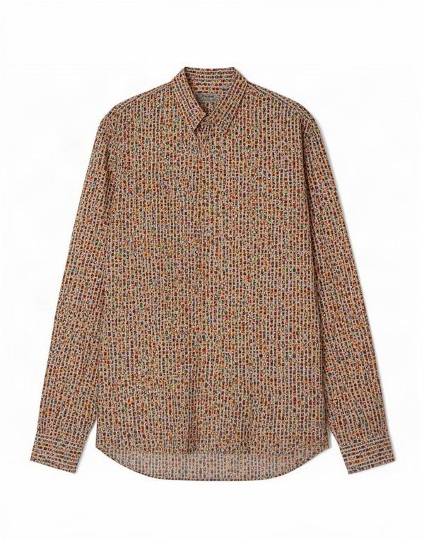 Camisa masculina Desigual XL algodão geométrico multicolorido