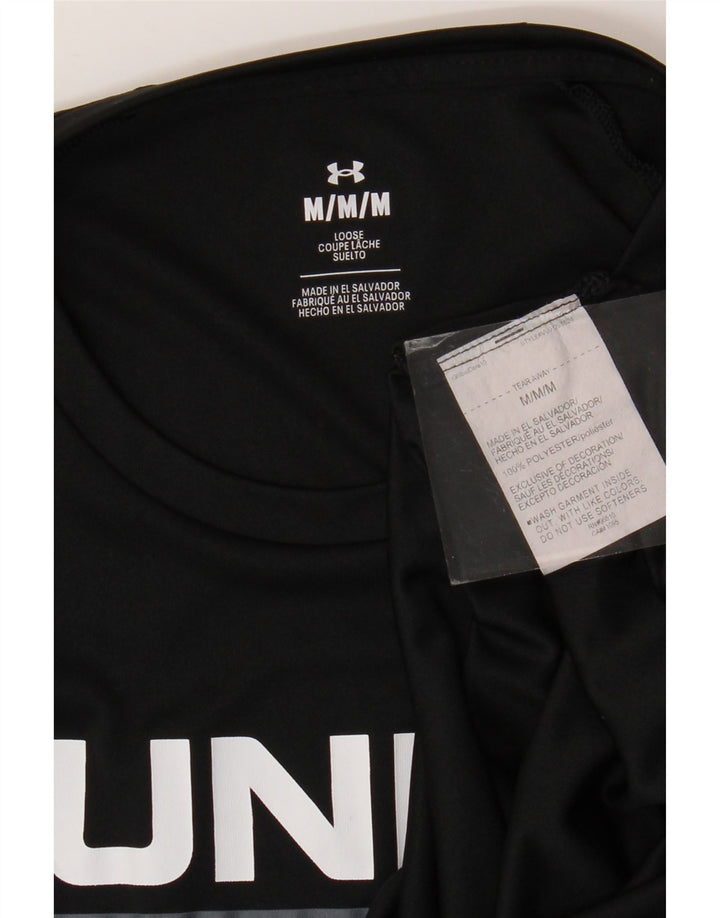 Camiseta gráfica masculina Under Armour Top médio preto poliéster