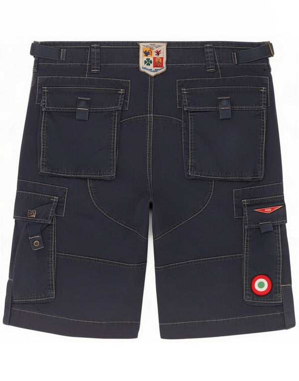 Aeronautica Militare Mens Cargo Shorts IT 48 Medium W34 Navy Blue Cotton