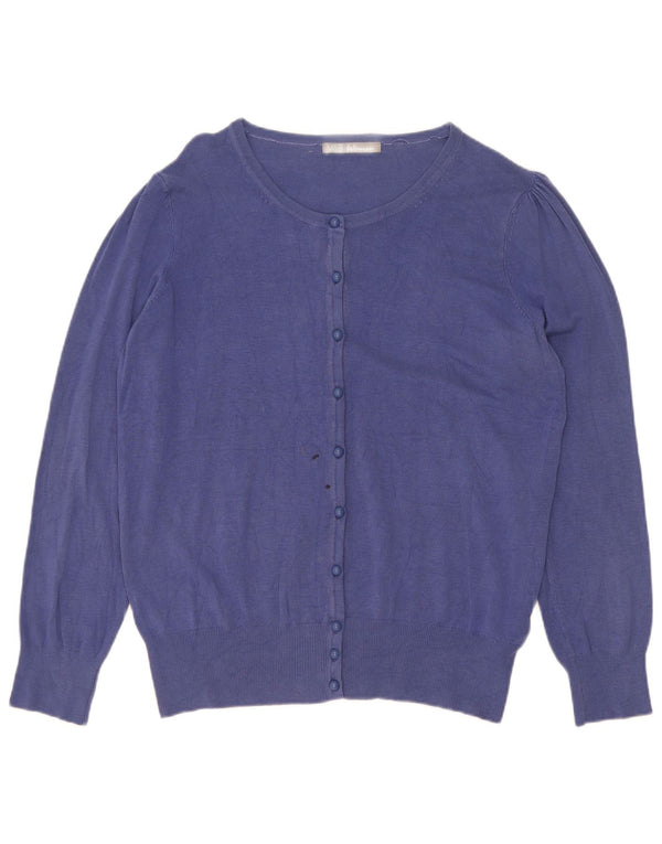Suéter cardigã feminino Marks & Spencer UK 16 grande viscose azul