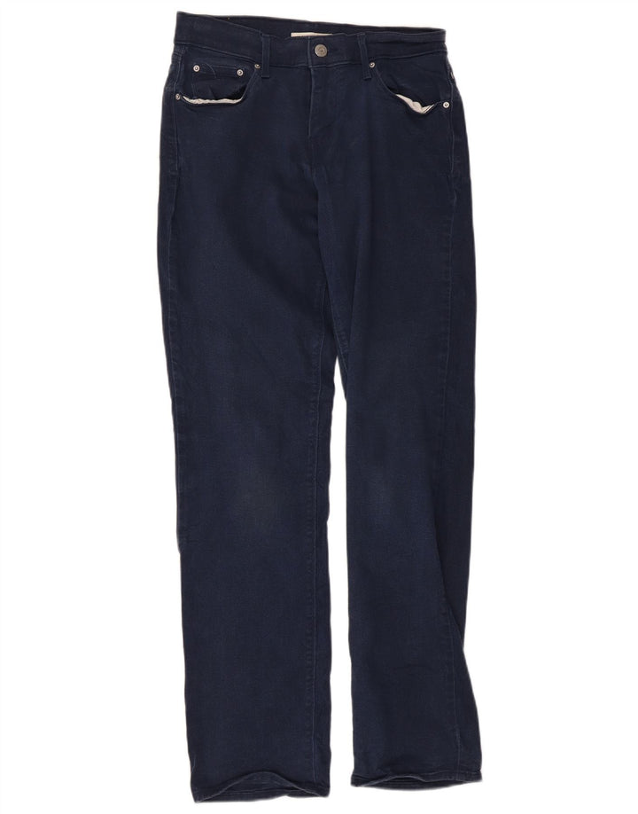 Calça jeans feminina Levi's 505 Straight W27 L30 azul marinho algodão