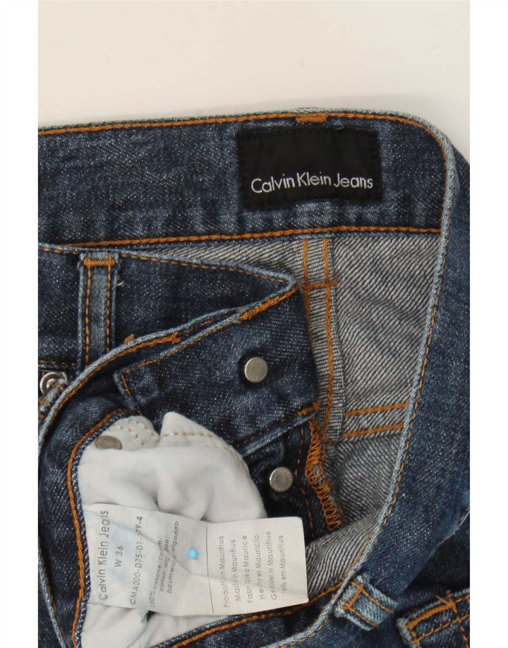 Calça jeans reta masculina Calvin Klein W36 L33 azul algodão