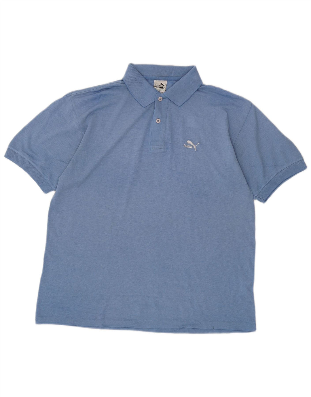 Camisa polo masculina PUMA algodão azul médio