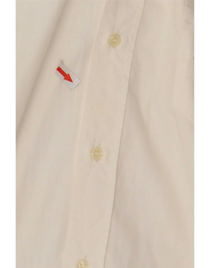 Camisa masculina vintage pequena de algodão branco