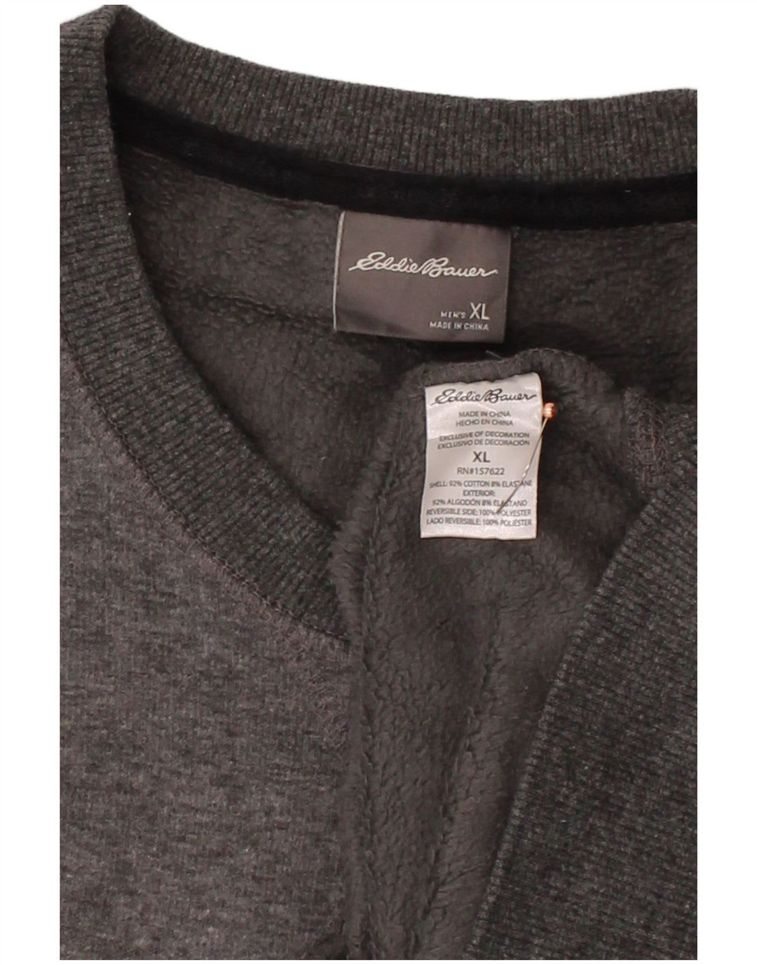 EDDIE BAUER Suéter masculino XL algodão cinza