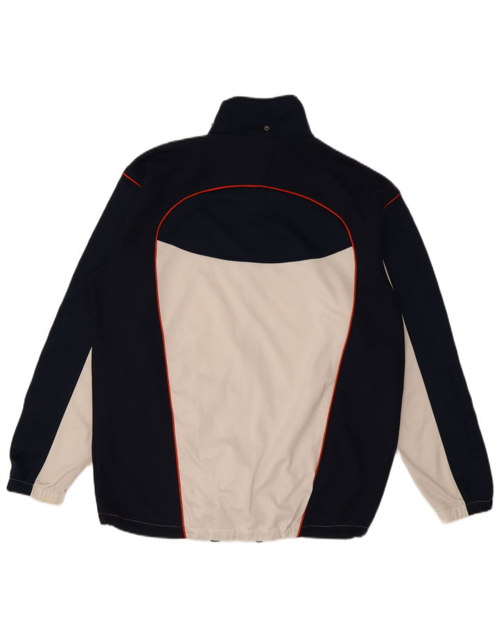 Asics Mens Tracksuit Top Jacket Grande Azul Marinho Colourblock Poliéster